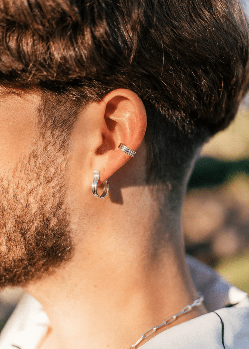 Boucles d'oreilles Petits Hoops Triolet Argent Sarah Bijoux - Ex - voto