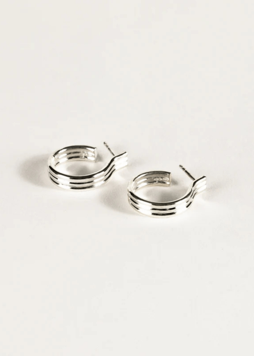 Boucles d'oreilles Petits Hoops Triolet Argent Sarah Bijoux - Ex - voto