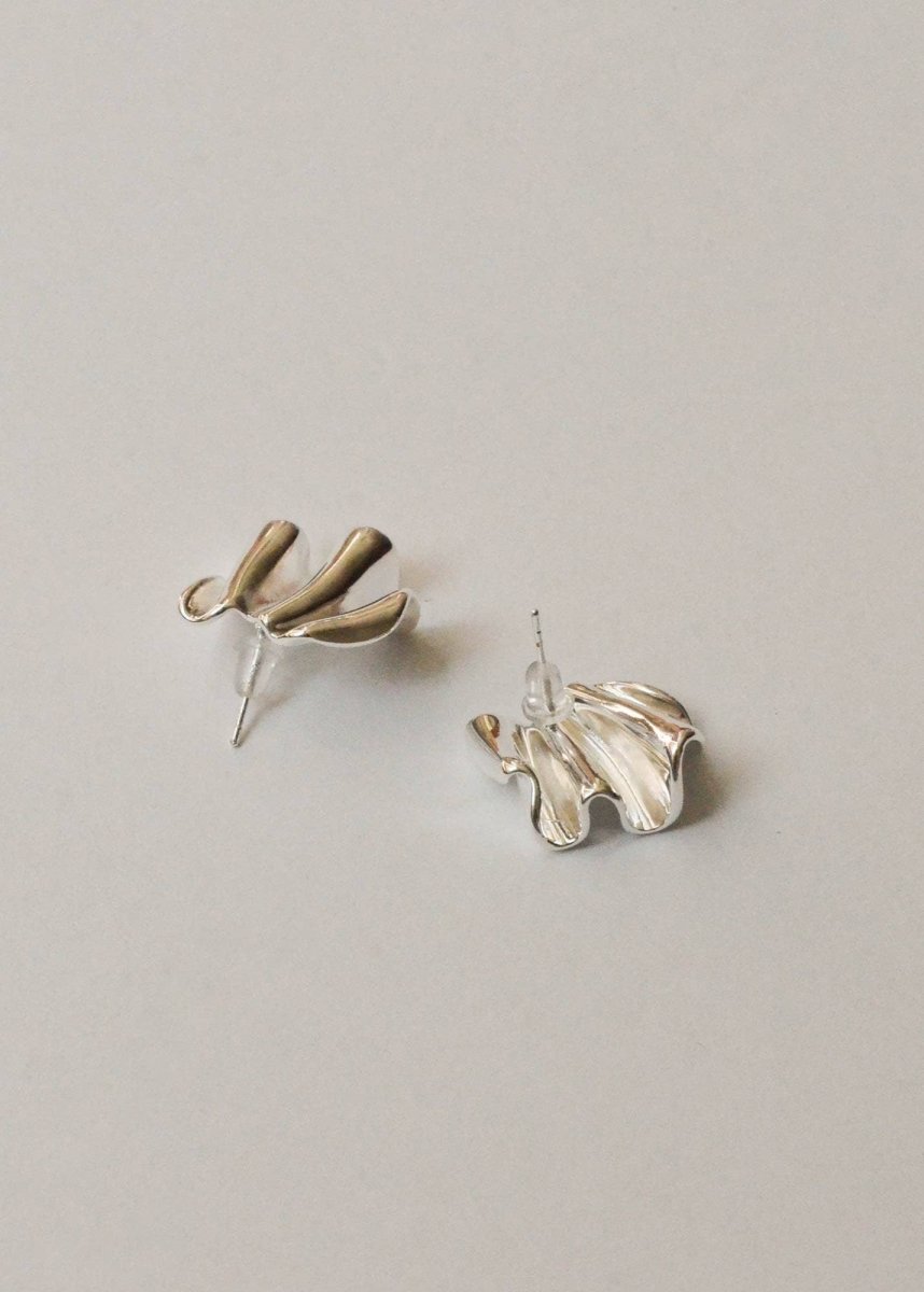 Boucles d'oreilles Plissées Argent Nar'sha - Ex - voto