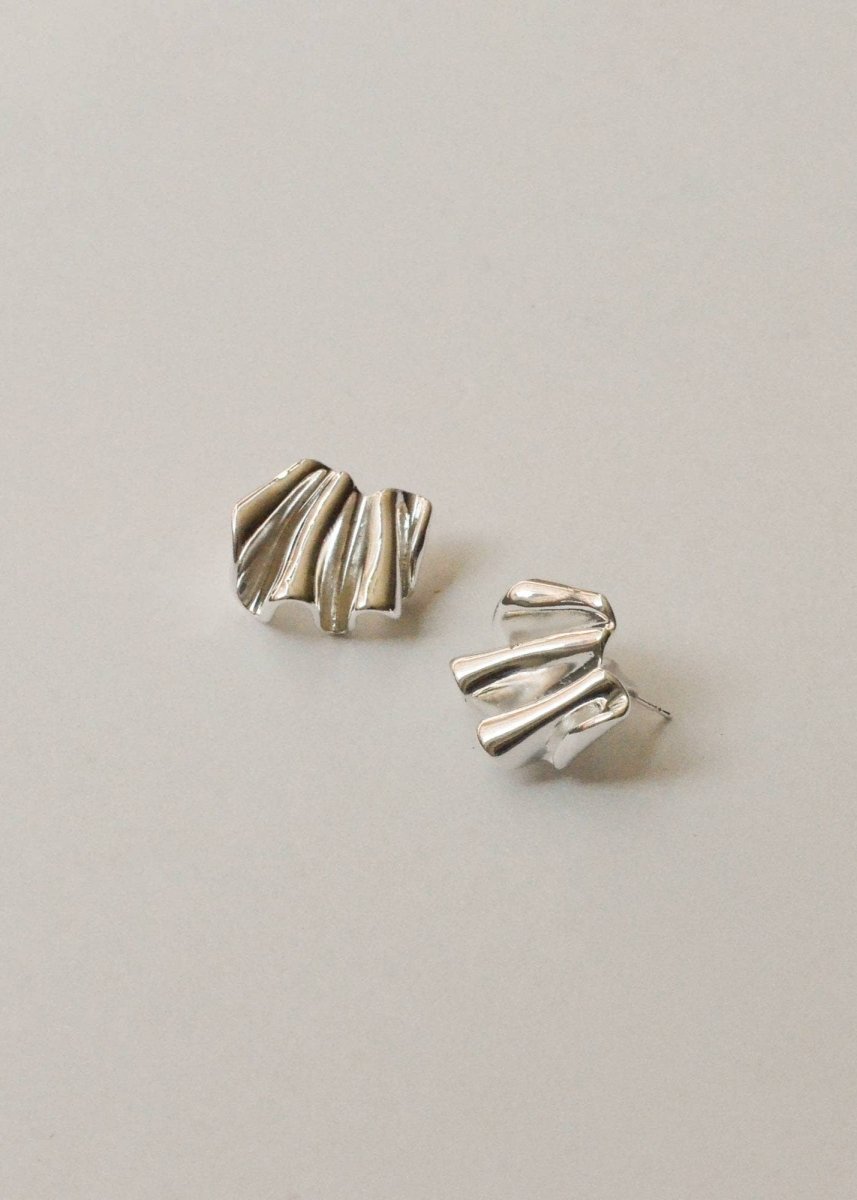 Boucles d'oreilles Plissées Argent Nar'sha - Ex - voto