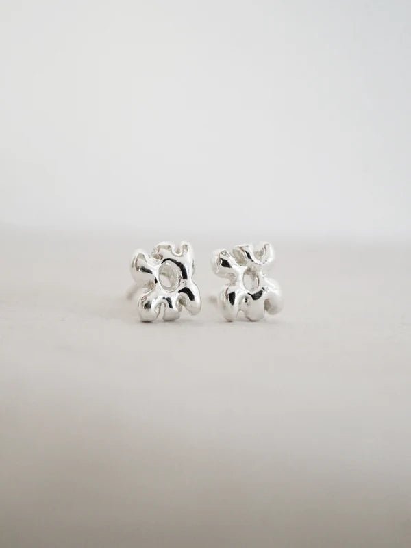 Boucles d&#39;Oreilles Studs Floral Marmo x Zephyr (Paire) - Ex - voto