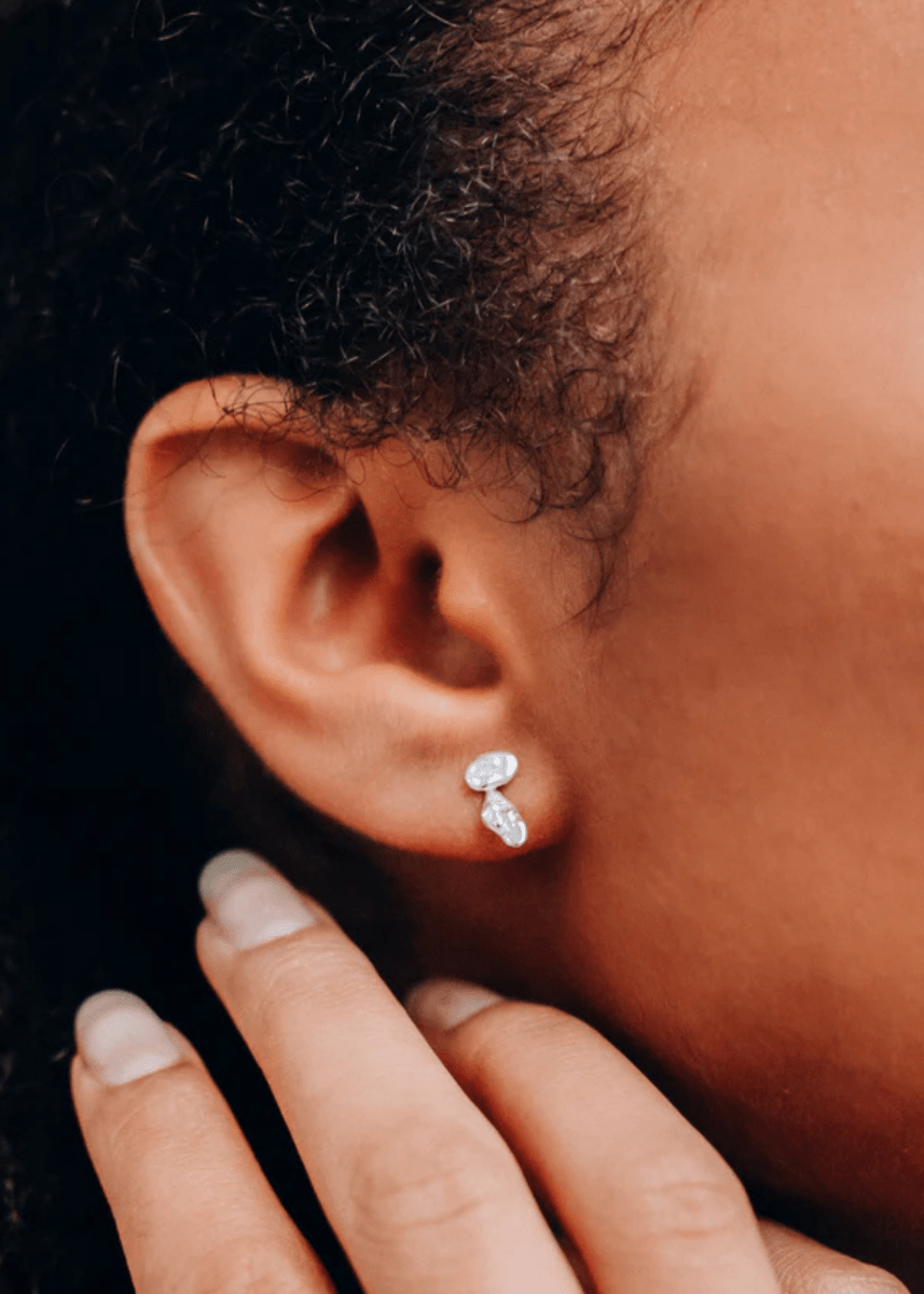 Boucles d'oreilles Studs Pépite Funk Argent Sarah Bijoux - Ex - voto