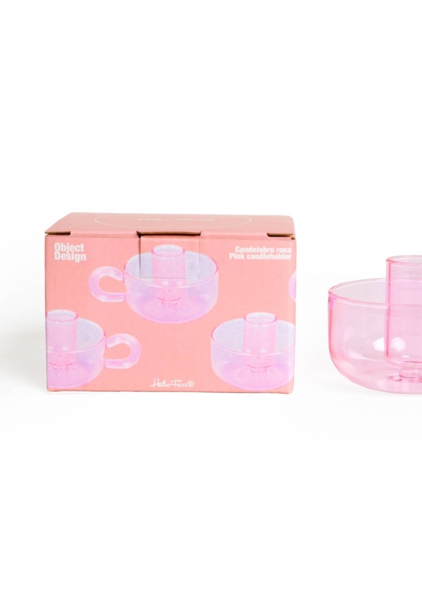 Bougeoir Classique Cristal Rose H.Ferretti - Ex - voto