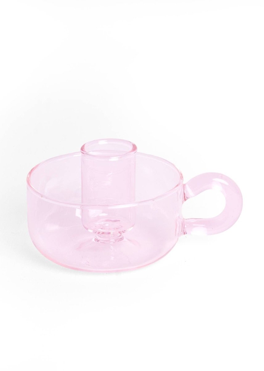 Bougeoir Classique Cristal Rose H.Ferretti - Ex - voto