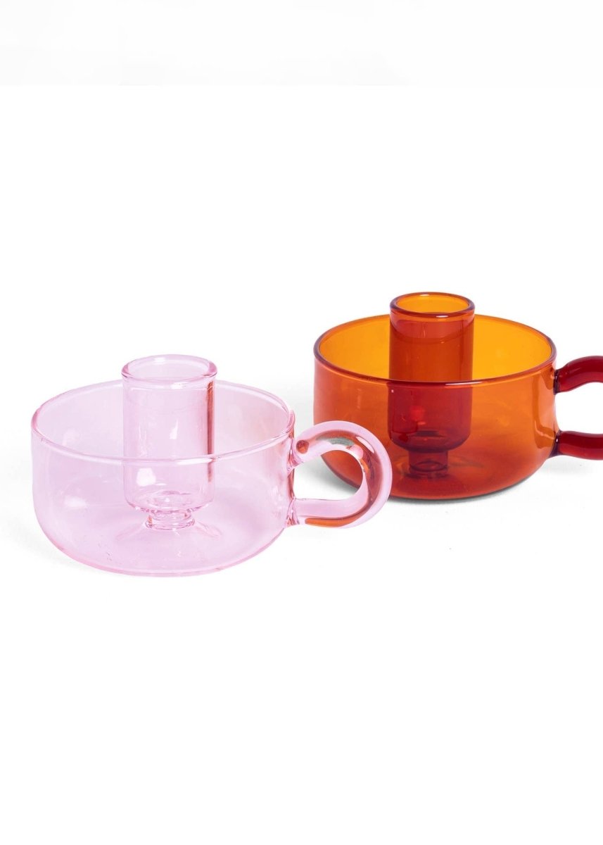 Bougeoir Classique Cristal Rose H.Ferretti - Ex - voto