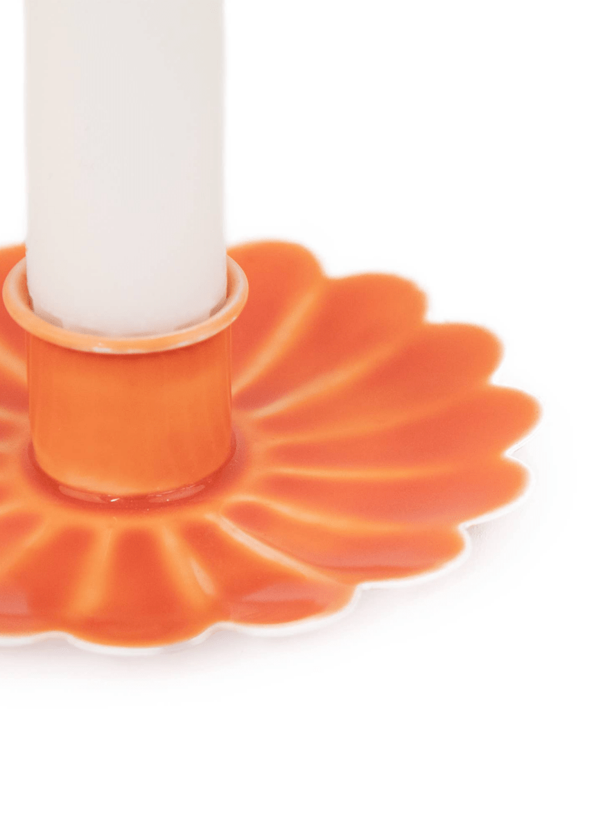 Bougeoir Floral Orange H.Ferretti - Ex - voto