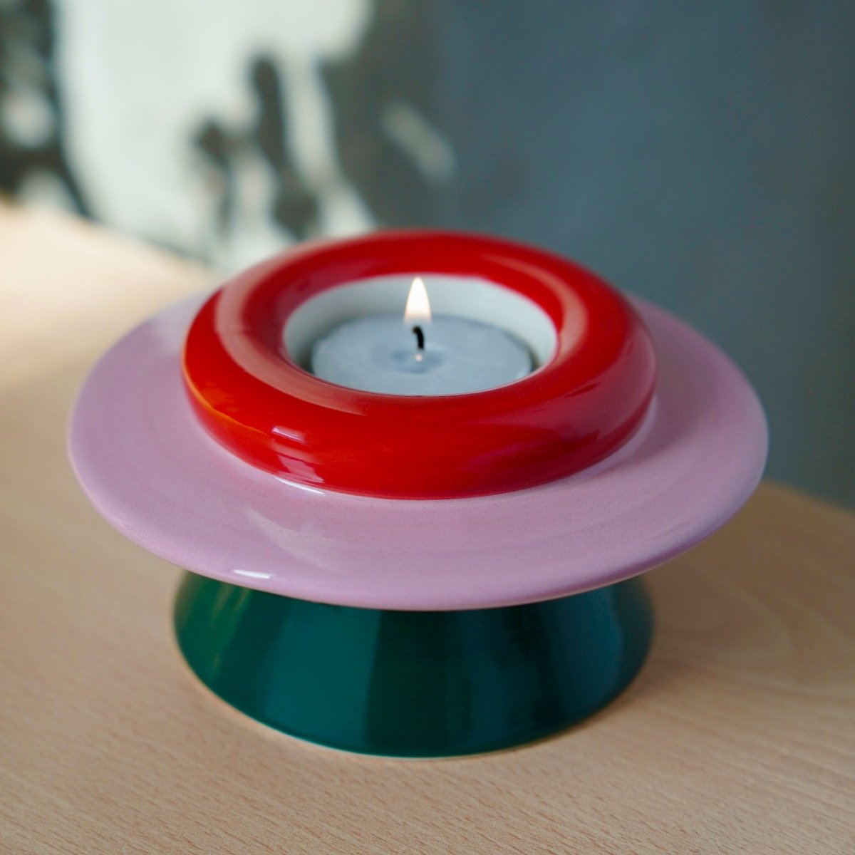 Bougeoir Rond Rouge Helio Ferretti - Ex - voto
