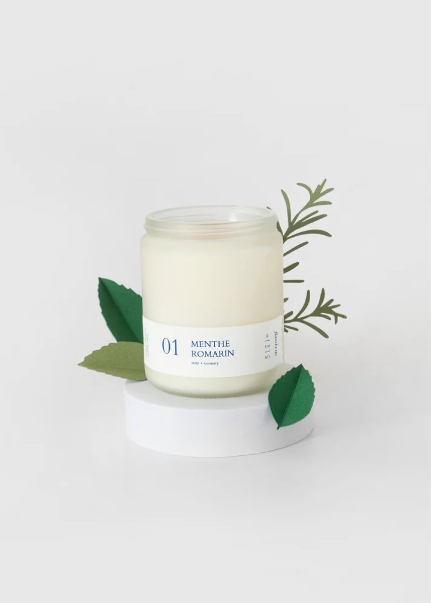 Bougie crépitante Flambette 01 - Menthe + Romarin 4oz - Ex - voto