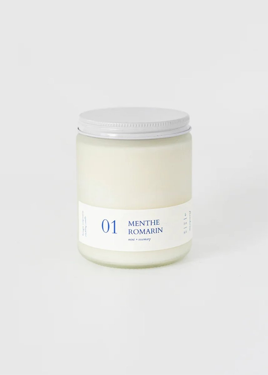 Bougie crépitante Flambette 01 - Menthe + Romarin 8oz - Ex - voto