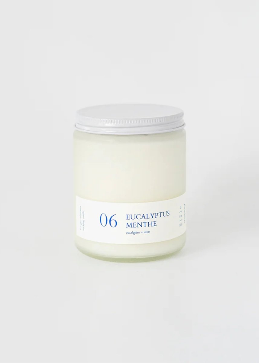 Bougie crépitante Flambette 06 - Eucalyptus + Menthe 8oz - Ex - voto