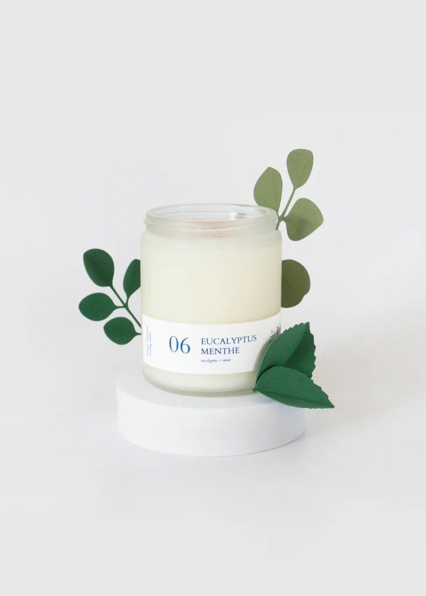 Bougie crépitante Flambette 06 - Eucalyptus + Menthe 8oz - Ex - voto