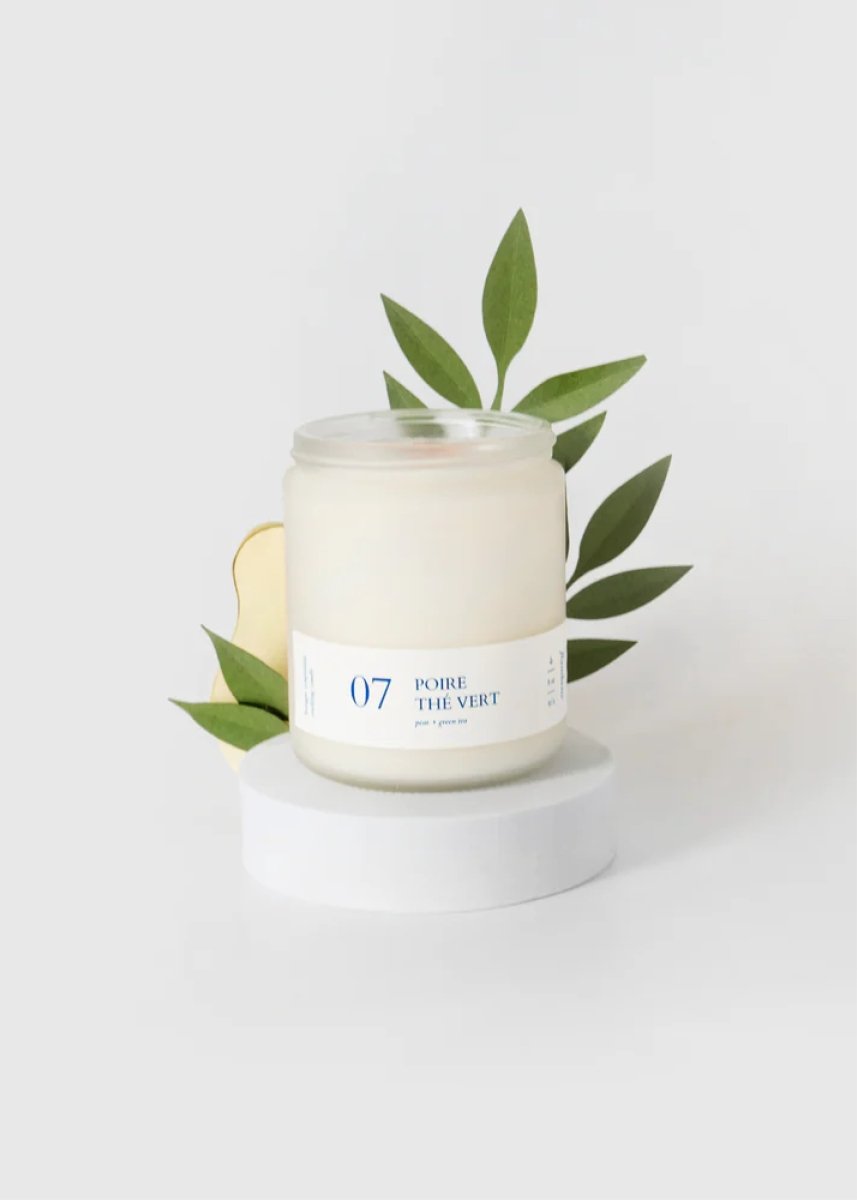 Bougie crépitante Flambette 07 - Poire + Thé Vert 8oz - Ex - voto