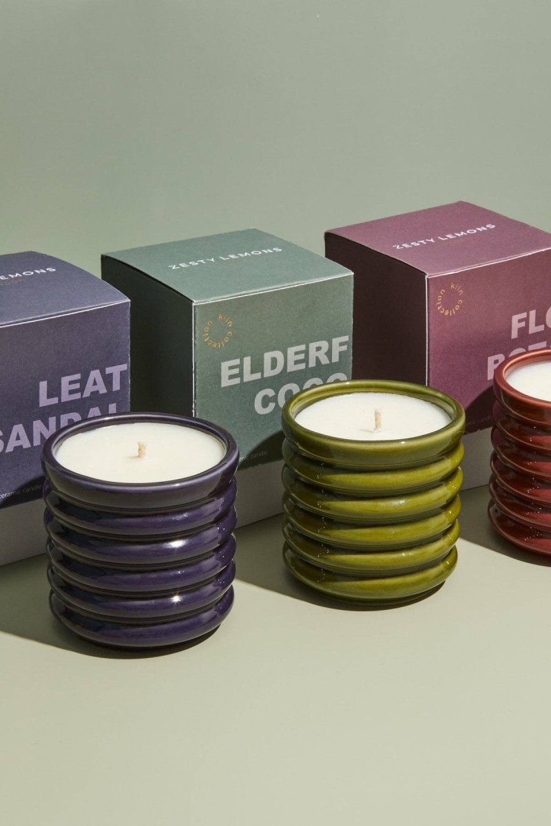 Bougie Cuir et Bois de Santal Zesty Lemons - Ex - voto