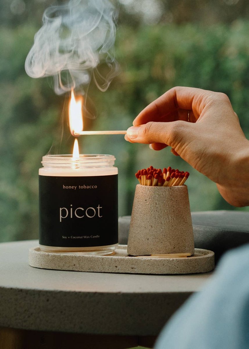 Bougie Honey Tobacco Slate 8oz Picot - Ex - voto