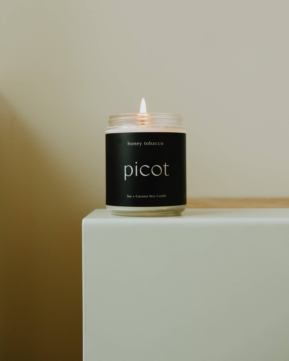 Bougie Honey Tobacco Slate 8oz Picot - Ex - voto