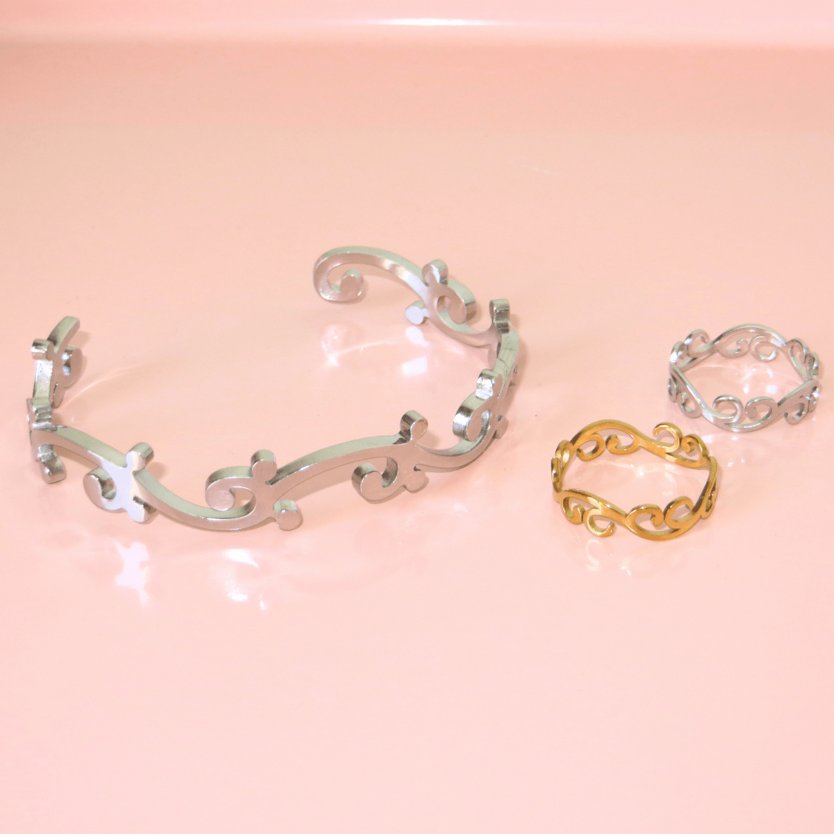 Bracelet Ajustable Spring Swirls Argent Unlucky Wishes - Ex-voto