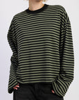 EP Blue and Brown Stripes Top 