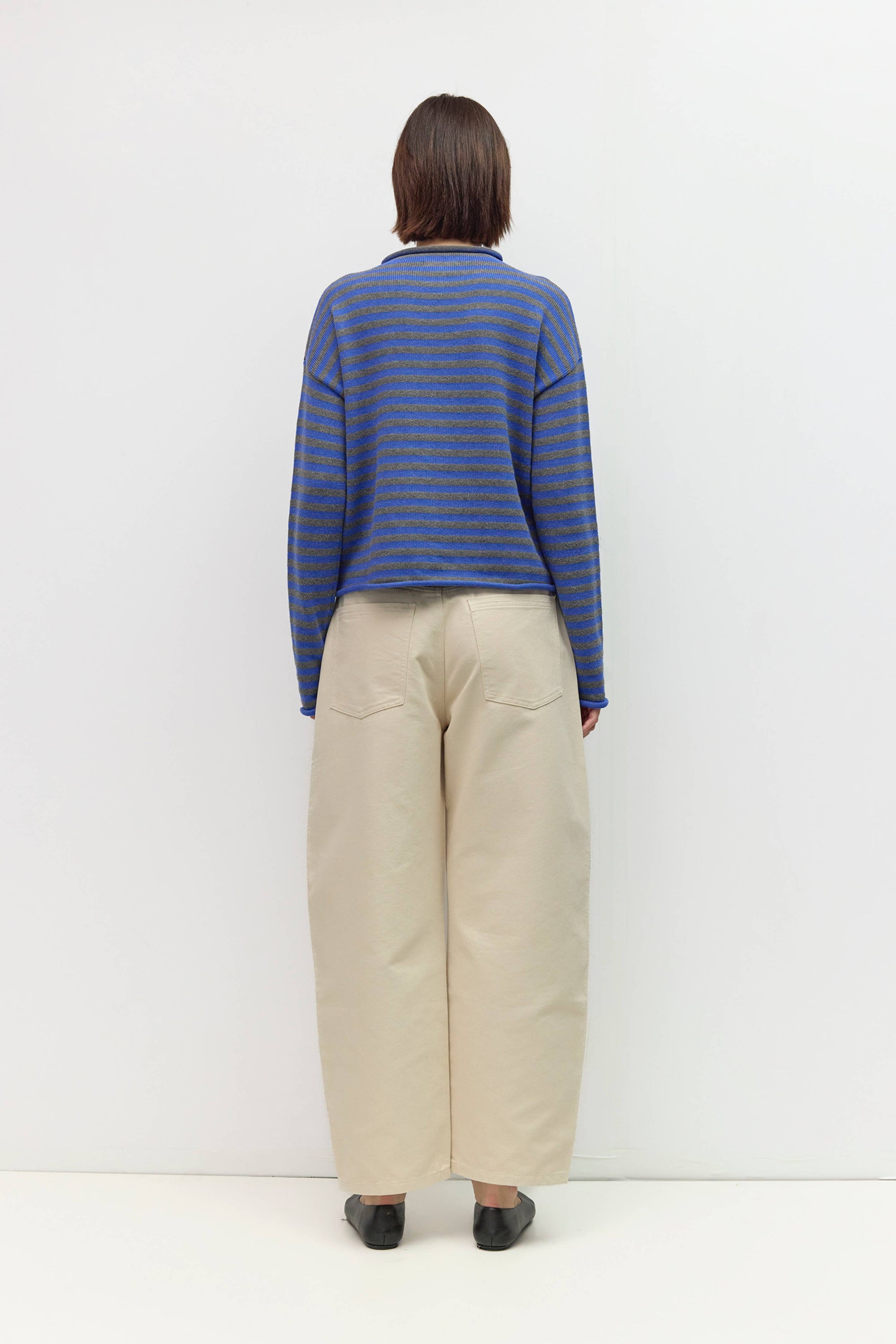 Mod Ref Cecelia Blue and Grey Striped Cardigan