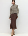 Mod Ref Cecelia Brown and Cream Striped Cardigan