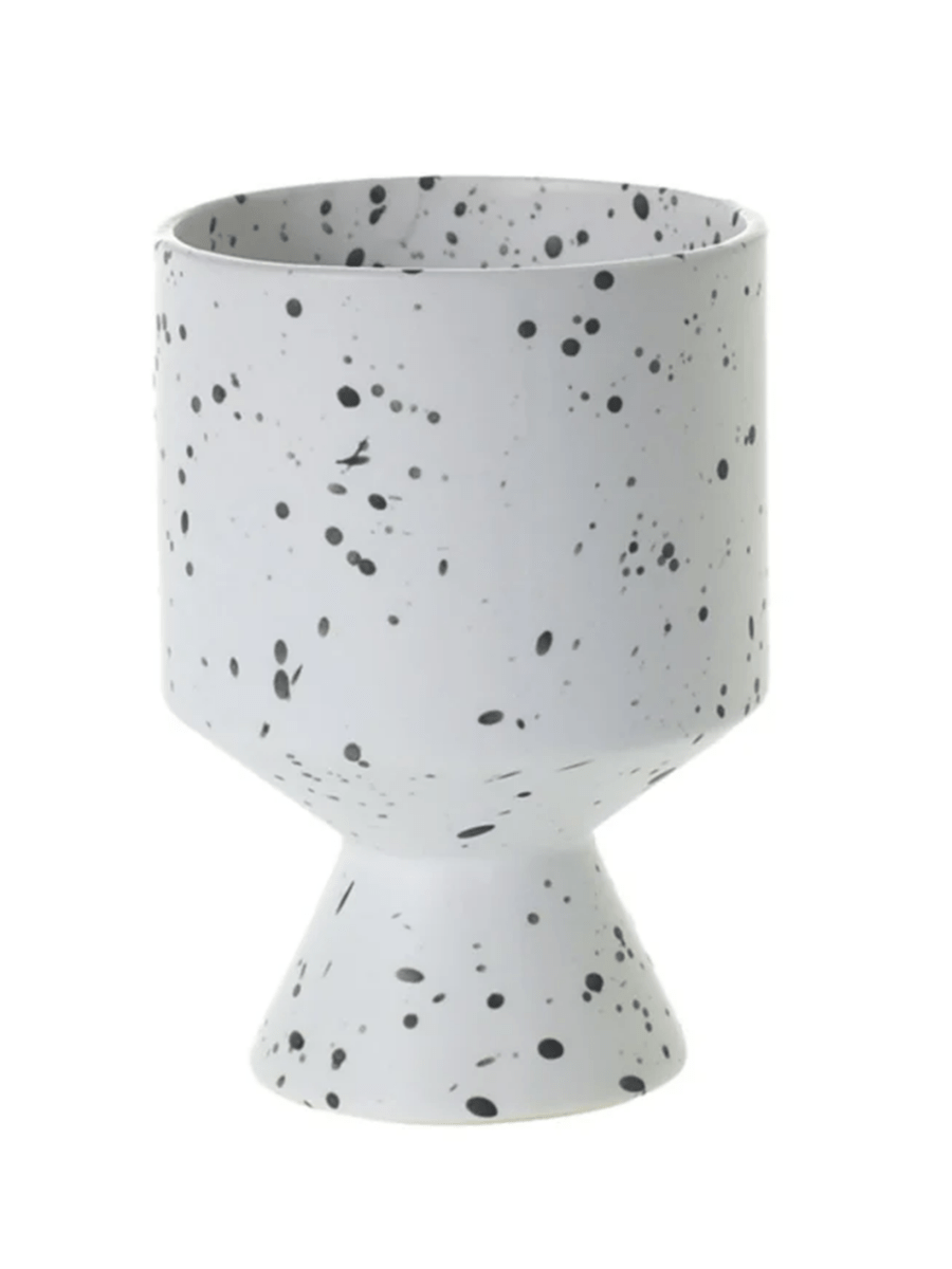 Cache - Pot De Vil Blanc Speckle 4,5 x 6,25 AD SOLDE - Vente Finale - Ex - voto