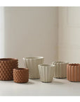 Cache Pot Petit Blanc Texturé (plusieurs motifs disponibles) EVC - Ex - voto