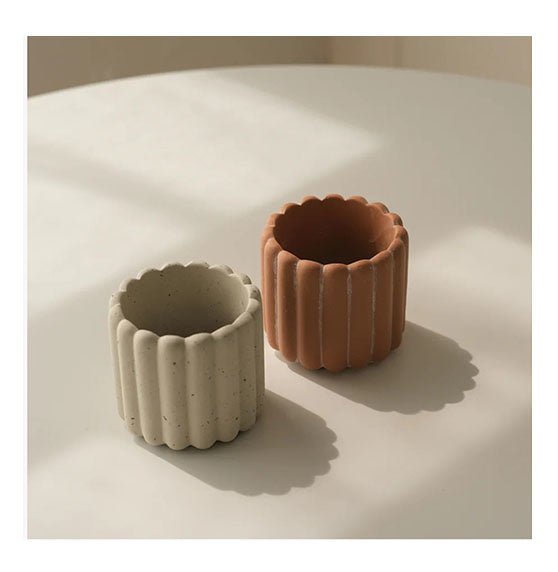 Cache Pot Petit Blanc Texturé (plusieurs motifs disponibles) EVC - Ex - voto