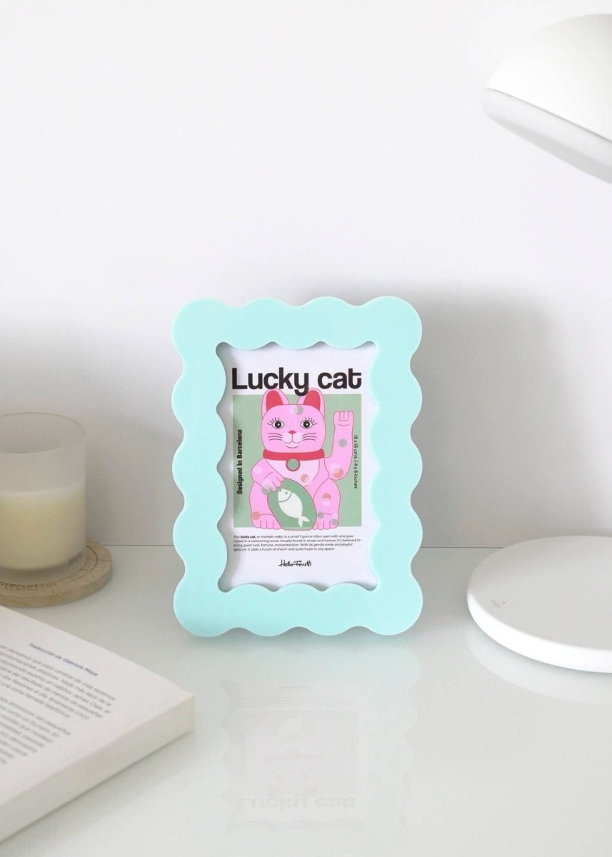 Cadre Photo Pétales H.Ferretti Bleu Clair - Ex - voto