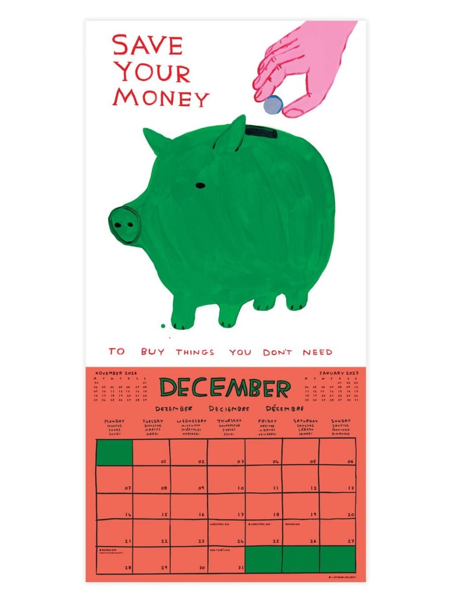 Calendrier 2026 D. Shrigley - Ex - voto