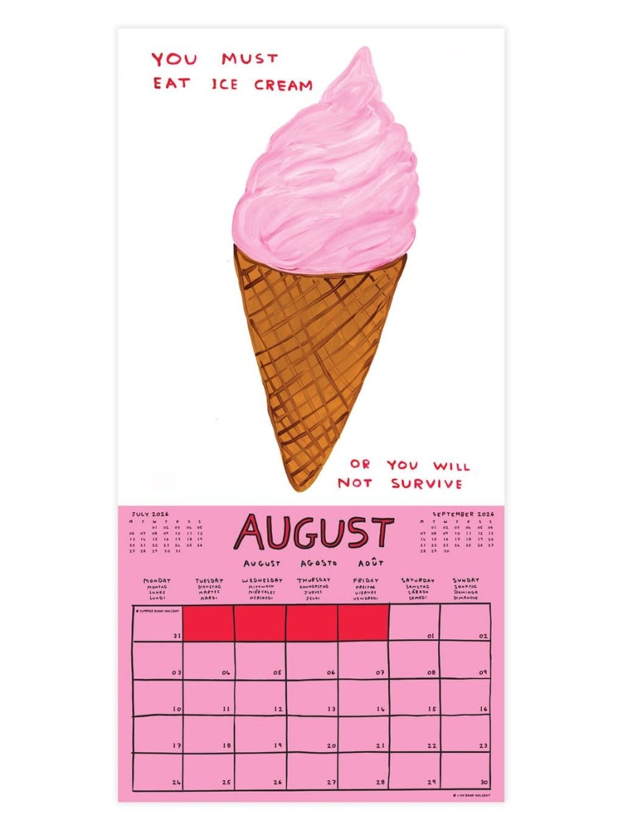 Calendrier 2026 D. Shrigley - Ex - voto