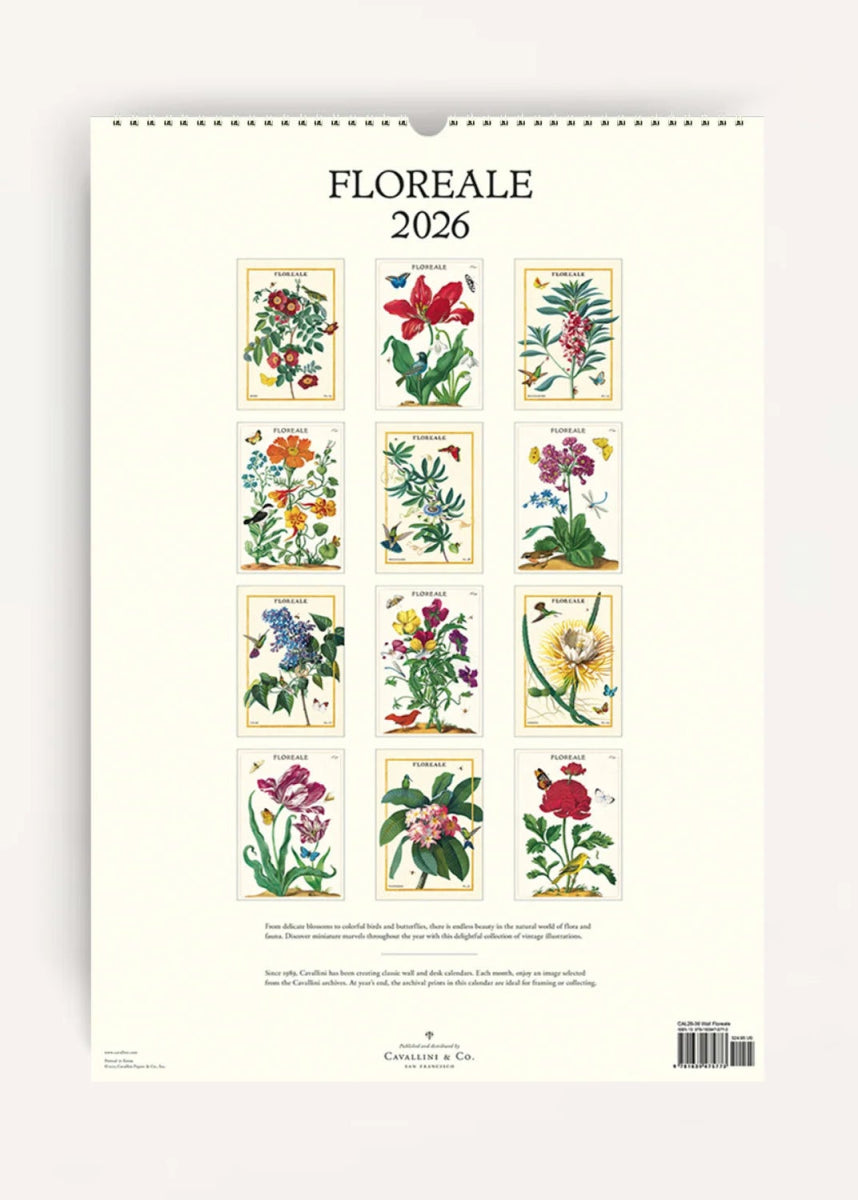 Calendrier Mural 2026 Floreale Cavallini - Ex - voto