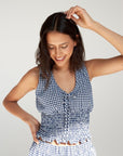 Camisole Alix Gingam Bleu Dailystory - Ex - voto