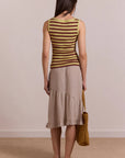 Camisole Avielle Rayures Vertes Damson Madder - Ex - voto