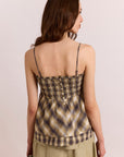 Camisole Azalea Carreaux Cardamome Damson Madder - Ex-voto