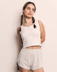 Camisole Blanche Couture Contrastée The Blank Lab - Ex - voto