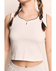 Camisole Blanche Couture Contrastée The Blank Lab - Ex - voto