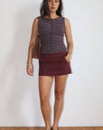 Camisole Boutonnée à Rayures Bourgognes Bailey Rose - Ex-voto