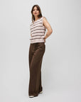 Camisole Boutonnée Emory Rayures Roses, Brunes et Ivoires All Row - Ex - voto