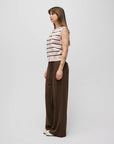 Camisole Boutonnée Emory Rayures Roses, Brunes et Ivoires All Row - Ex - voto