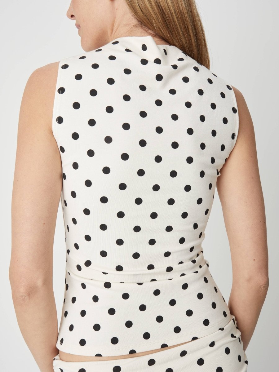 Camisole Macy Blanche à Pois Noirs All Row - Ex - voto