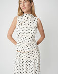 Camisole Macy Blanche à Pois Noirs All Row - Ex - voto