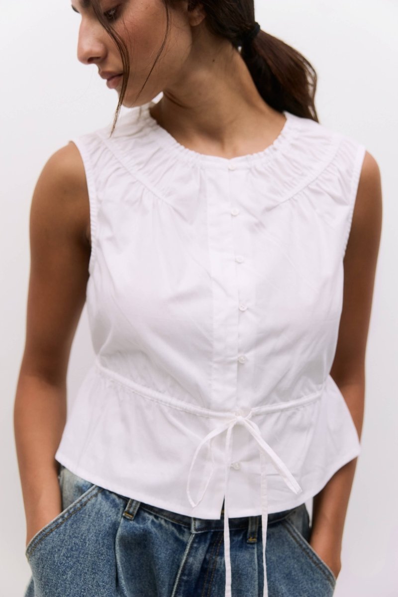 Camisole Margo Poplin Blanche All Row - Ex - voto