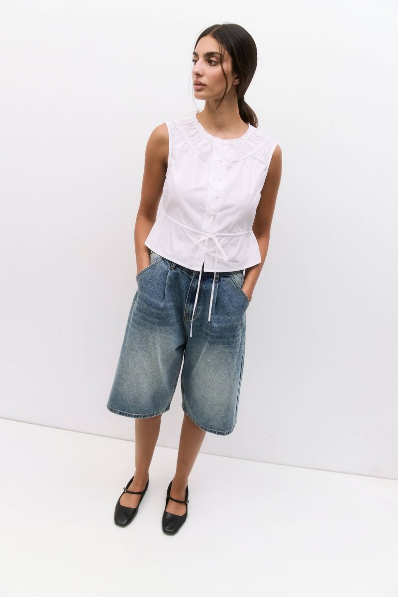 Camisole Margo Poplin Blanche All Row - Ex - voto