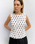 Camisole Natalie Blanche à Pois All Row - Ex - voto