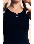 Camisole Noire Couture Contrastée The Blank Lab - Ex - voto