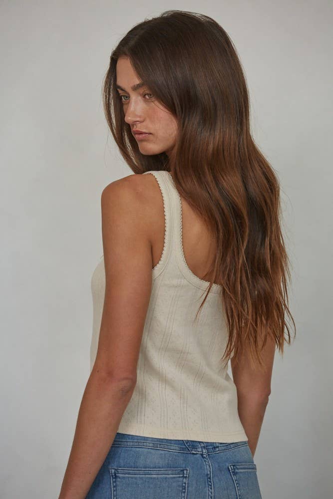 Camisole Pointelle Crème By Together - Ex - voto