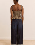 Camisole Raphi Carreaux Coco Damson Madder - Ex-voto