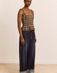Camisole Raphi Carreaux Coco Damson Madder - Ex-voto