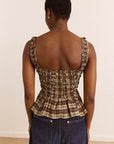 Camisole Raphi Carreaux Coco Damson Madder - Ex-voto