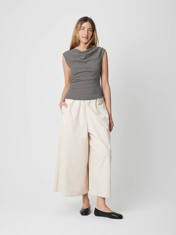 Camisole Rayée Rumi Noire et Beige Mod Ref - Ex - voto