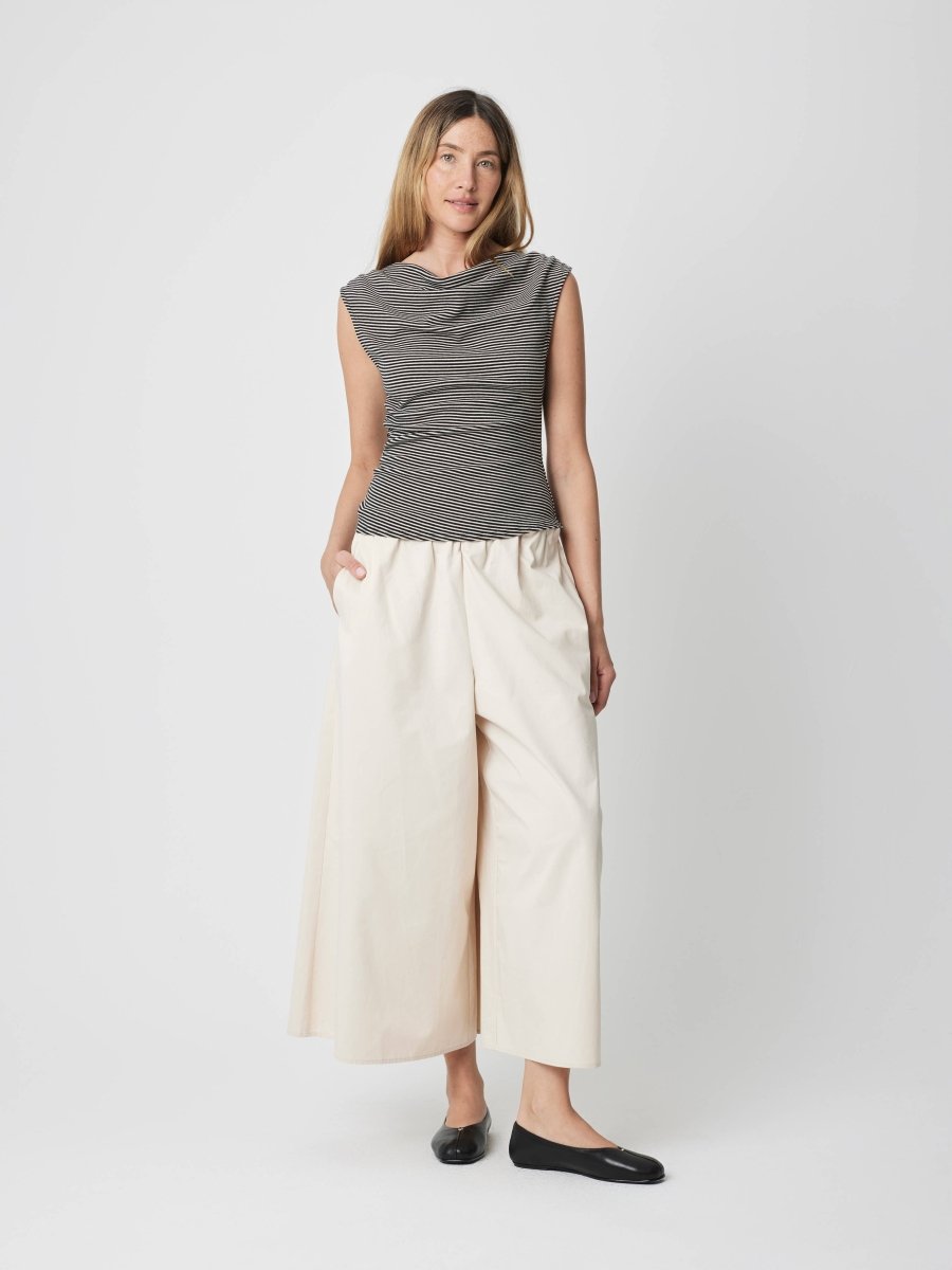 Camisole Rayée Rumi Noire et Beige Mod Ref - Ex - voto